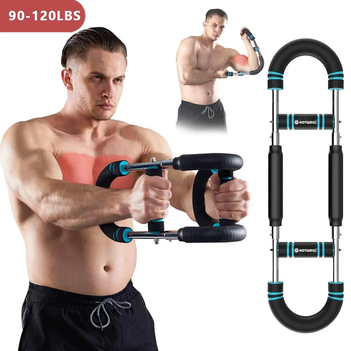 Transform Your Upper Body with the HOTWAVE Adjustable Arm Trainer - Portable Fitness Equipment for Men