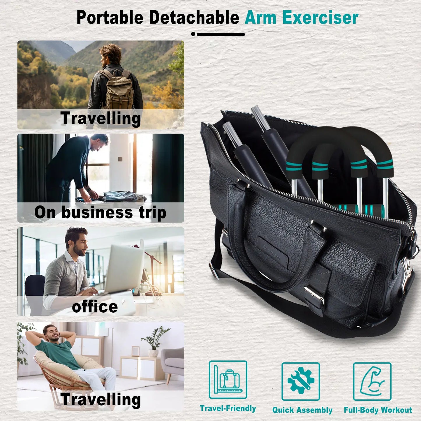 Transform Your Upper Body with the HOTWAVE Adjustable Arm Trainer - Portable Fitness Equipment for Men