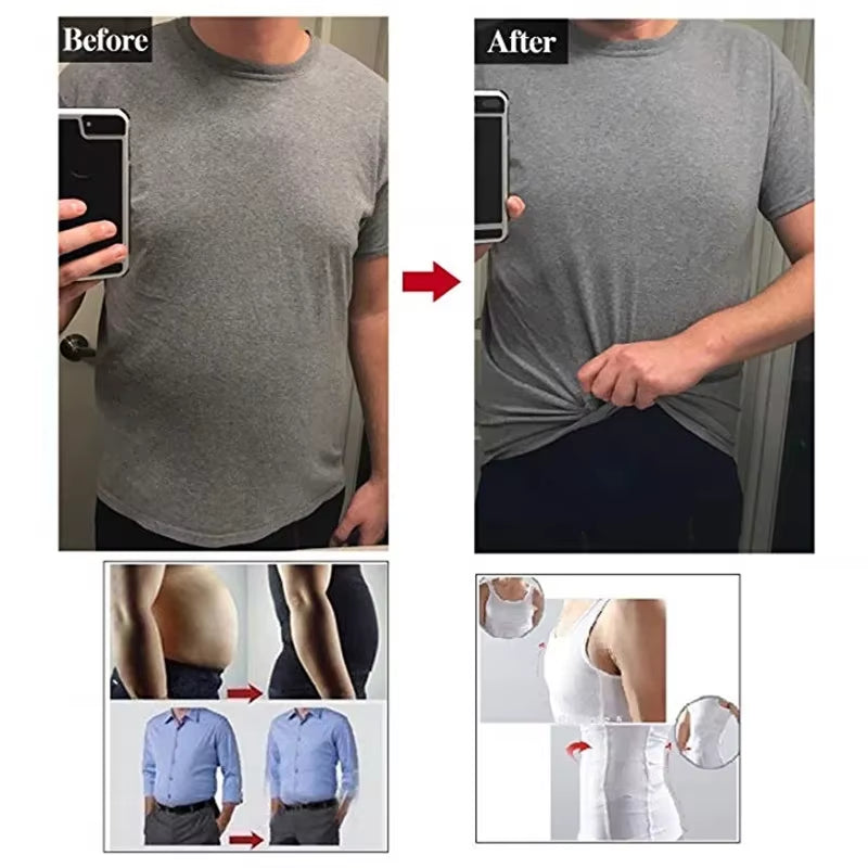 Men's Slimming Shapewear Undershirt - Tummy Control Body Shaper Tank Top