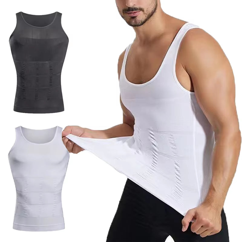Men's Slimming Shapewear Undershirt - Tummy Control Body Shaper Tank Top