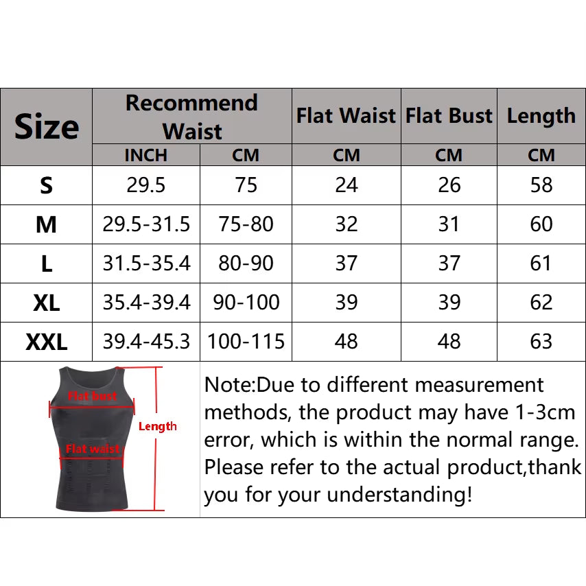 Men's Slimming Shapewear Undershirt - Tummy Control Body Shaper Tank Top