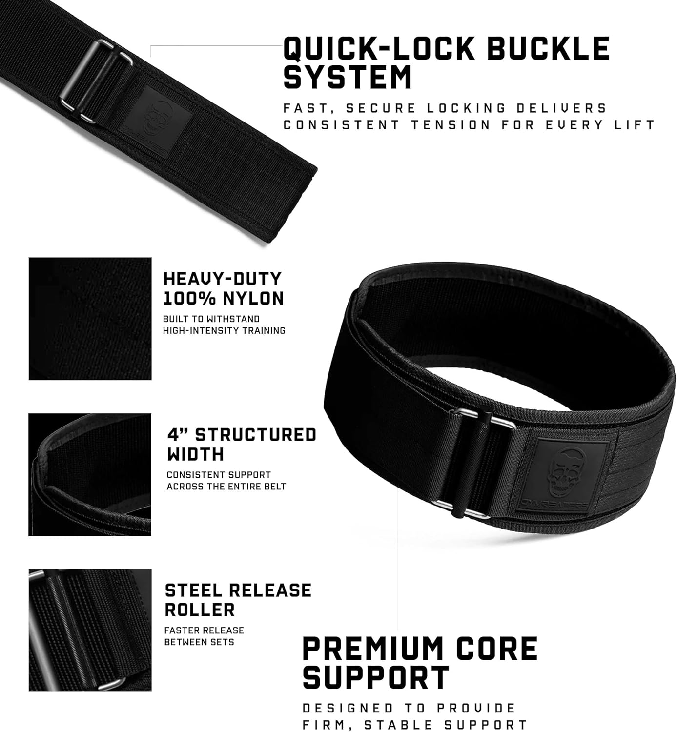 Elevate Your Training with the Quick Locking Weightlifting Belt - 4 Inch Neoprene Back Support for Bodybuilding, Powerlifting & Cross Training