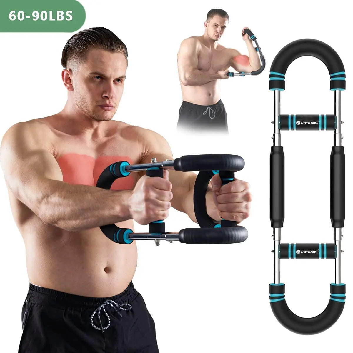 Transform Your Upper Body with the HOTWAVE Adjustable Arm Trainer - Portable Fitness Equipment for Men
