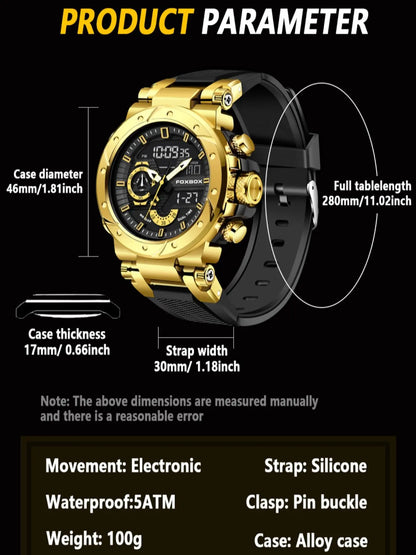 Men's Sporty Dual Time Analog-Digital Quartz Watch - Perfect for Daily Use and Gifting!