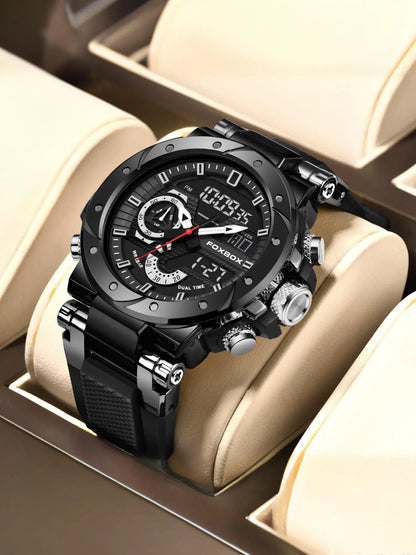 Men's Sporty Dual Time Analog-Digital Quartz Watch - Perfect for Daily Use and Gifting!