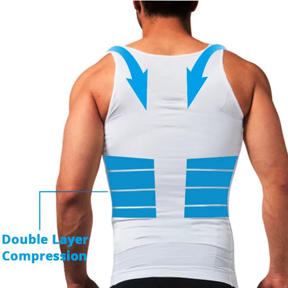Men's Slimming Shapewear Undershirt - Tummy Control Body Shaper Tank Top